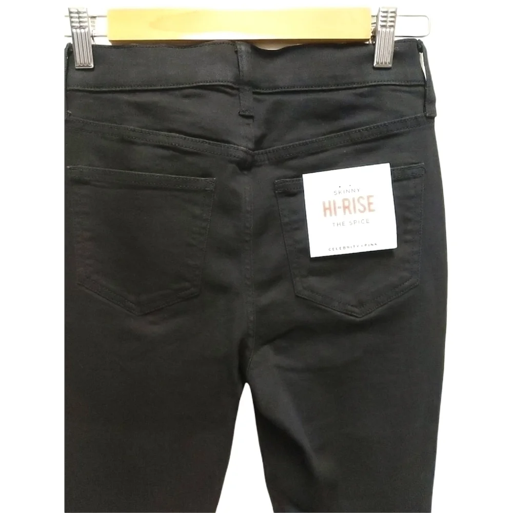 Celebrity Pink high-rise skinny The Spice distressed black jeans
